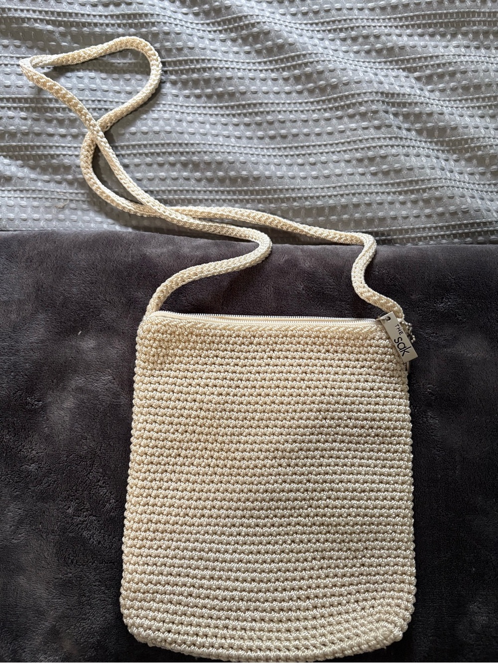 The Sak Cream Crochet Crossbody Purse